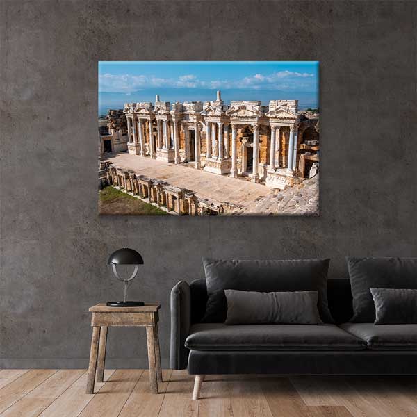 Geniş Sütunlu Antik Yapı Manzaralı Duvar Tablosu Kanvas Tablo 12003