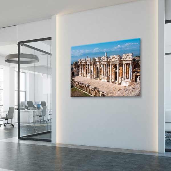 Geniş Sütunlu Antik Yapı Manzaralı Duvar Tablosu Kanvas Tablo 12003