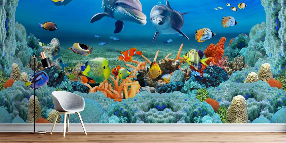 animals-wallpaper-art-12769-0 Renkli Mercan Resifi ve Tropikal Balıklar Duvar Kağıdı 12769