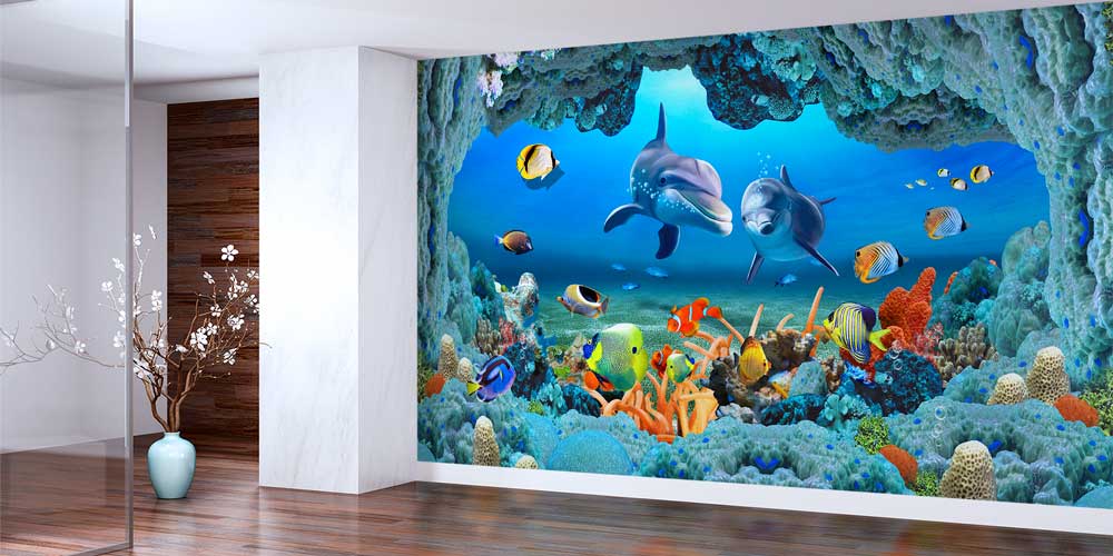 animals-wallpaper-art-12769-02 Renkli Mercan Resifi ve Tropikal Balıklar Duvar Kağıdı 12769