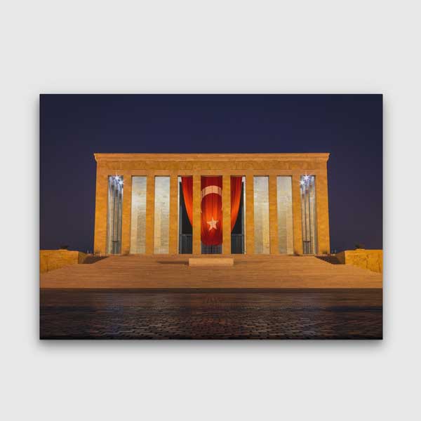 Türk Bayraklı Gece Işıklı Anıtkabir Duvar Tablosu 6197