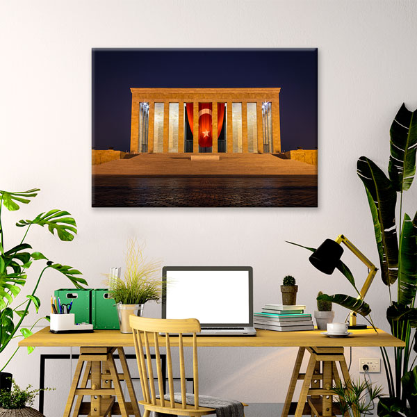 Türk Bayraklı Gece Işıklı Anıtkabir Duvar Tablosu 6197