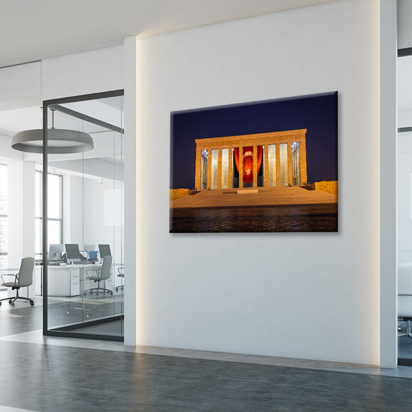 Türk Bayraklı Gece Işıklı Anıtkabir Duvar Tablosu 6197