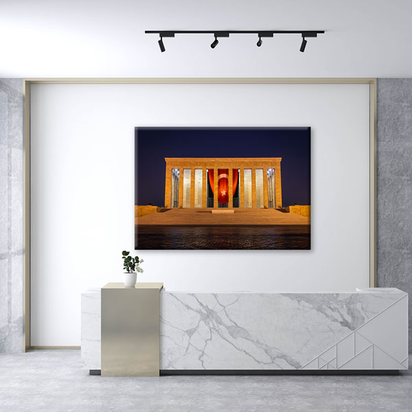 Türk Bayraklı Gece Işıklı Anıtkabir Duvar Tablosu 6197