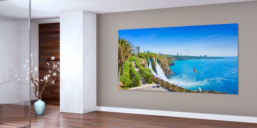 Denize Dökülen Şelale ve Falez Manzaralı Büyük Ebat Duvar Dekor Ürünü 11896