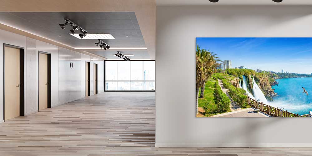 Denize Dökülen Şelale ve Falez Manzaralı Büyük Ebat Duvar Dekor Ürünü 11896