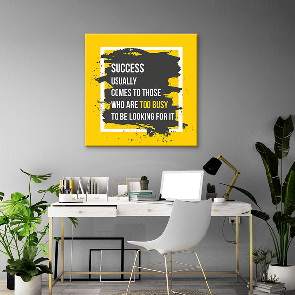 aphorism-wall-posters-3173-02 Başarı Meşgul Olanlara Gelir Motivasyon Tablosu – 3173