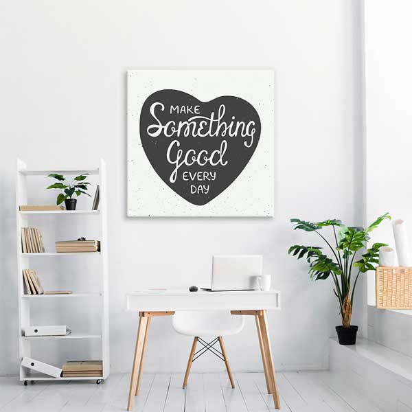 Her Gün İyi Bir Şey Yap Duvar Tablosu - Kalp Tasarımlı – 3335