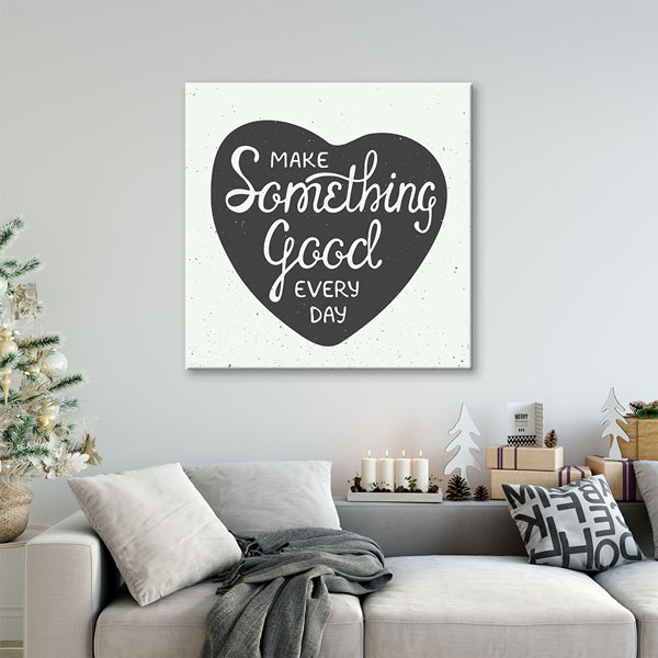 Her Gün İyi Bir Şey Yap Duvar Tablosu - Kalp Tasarımlı – 3335