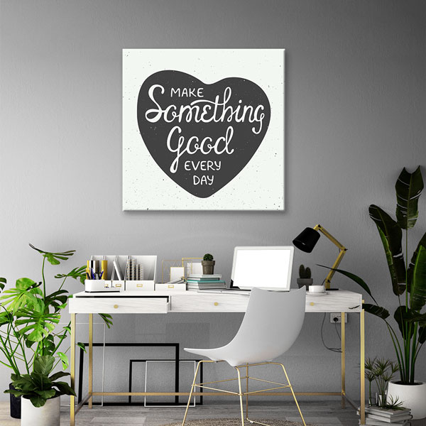Her Gün İyi Bir Şey Yap Duvar Tablosu - Kalp Tasarımlı – 3335