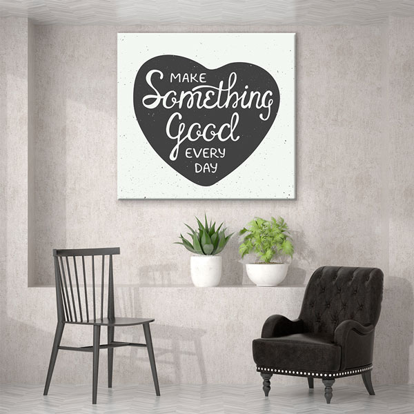 Her Gün İyi Bir Şey Yap Duvar Tablosu - Kalp Tasarımlı – 3335