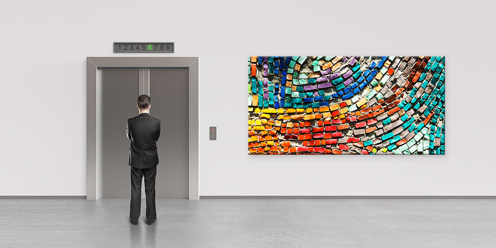 Renkli Mozaik Desenli Büyük Ebatlı Duvar Dekoru 7892