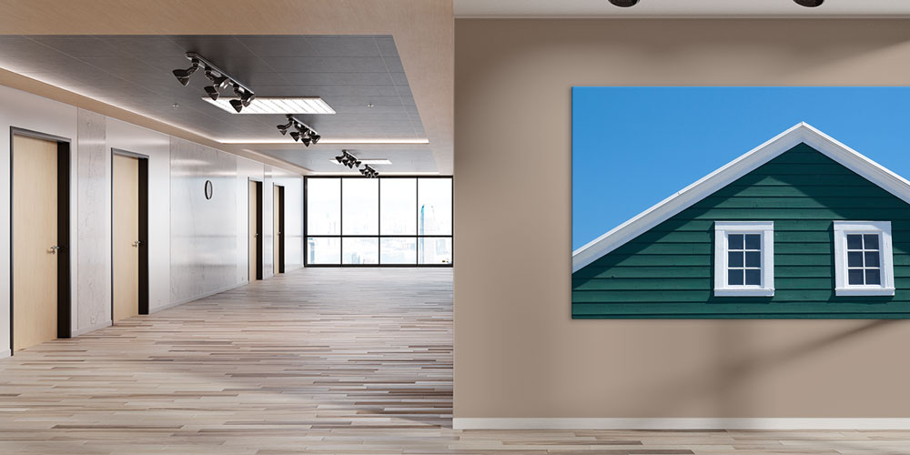 architecture-wall-art-decor-7896-03 Yeşil Cephe ve Çatı Detaylı Mimari Büyük Ebatlı Duvar Dekoru 7896