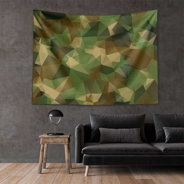 army-wall-art-decor-11104-01 Soyut Üçgenli Kamuflaj Duvar Örtüsü - Geometrik Askeri Dekor 11104