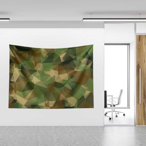 army-wall-art-decor-11104-03 Soyut Üçgenli Kamuflaj Duvar Örtüsü - Geometrik Askeri Dekor 11104