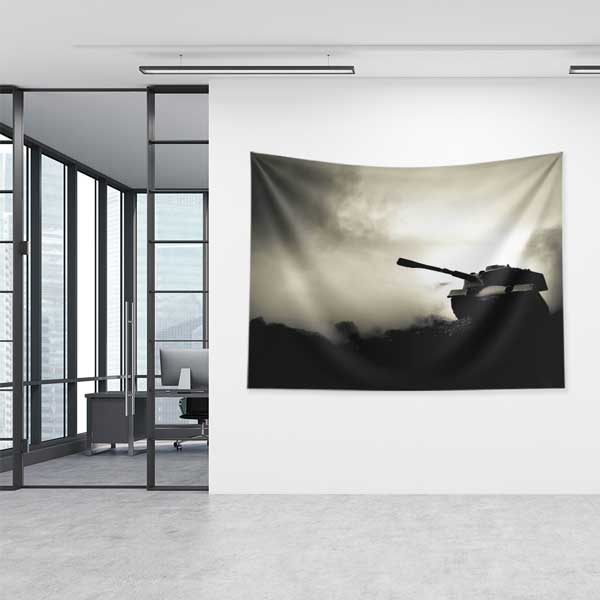 Savaş Sahnesi Askeri Tank Duvar Örtüsü 11075