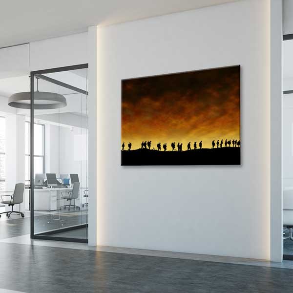 Askeri Yürüyüş Siluetleri Kanvas Tablo – 11216