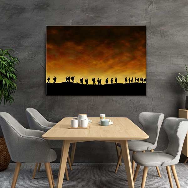 Askeri Yürüyüş Siluetleri Kanvas Tablo – 11216