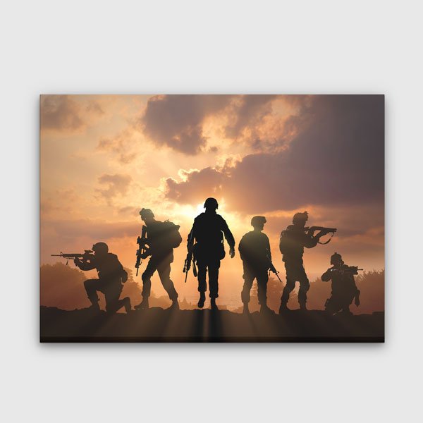 army-wall-canvas-art-11218-0 Askeri Harekat Siluetleri Kanvas Tablo – 11218