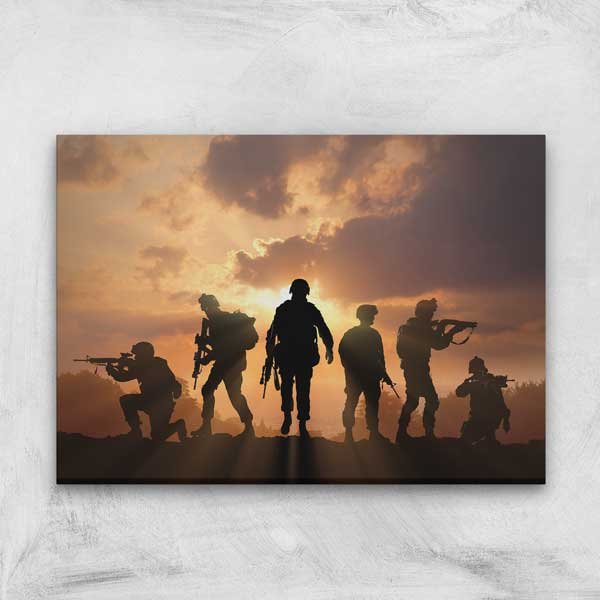 Askeri Harekat Siluetleri Kanvas Tablo – 11218