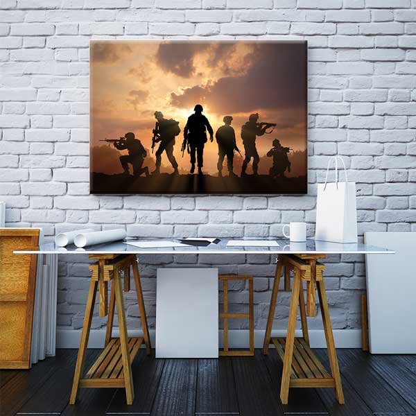 army-wall-canvas-art-11218-02 Askeri Harekat Siluetleri Kanvas Tablo – 11218