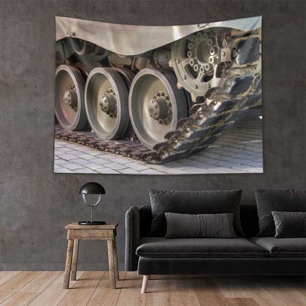 Askeri Tank Tekerlekleri Duvar Örtüsü 11074