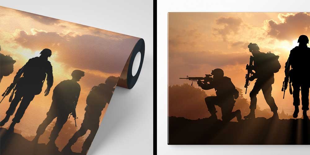 Gün Batımı Asker Silüetleri Duvar Kağıdı 10971