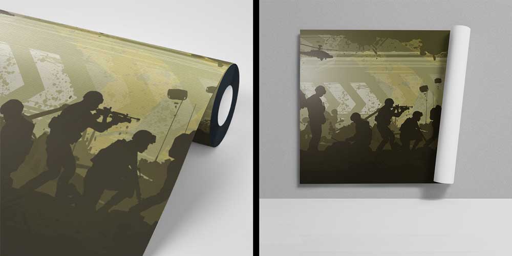Askeri Operasyon Silüetleri Sanatsal Duvar Kağıdı 10997
