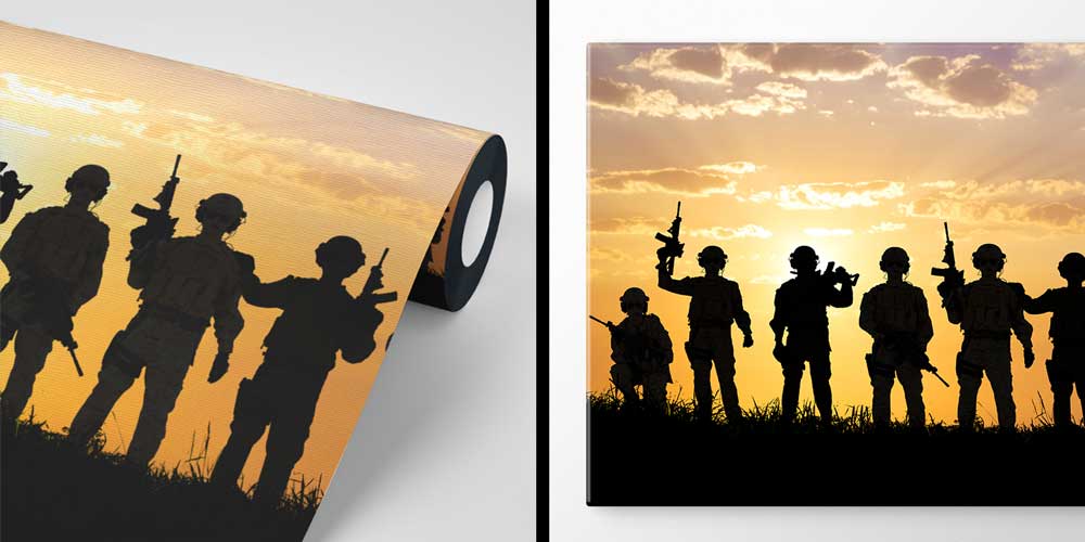 Gün Batımında Asker Siluetleri Duvar Kağıdı 10963