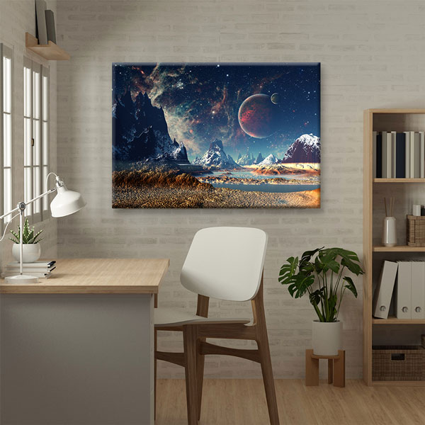 Fantastik Gezegen Manzarası Kanvas Tablo 5235