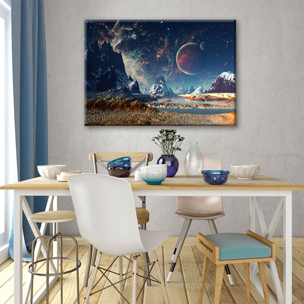 Fantastik Gezegen Manzarası Kanvas Tablo 5235