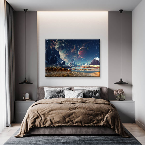 Fantastik Gezegen Manzarası Kanvas Tablo 5235
