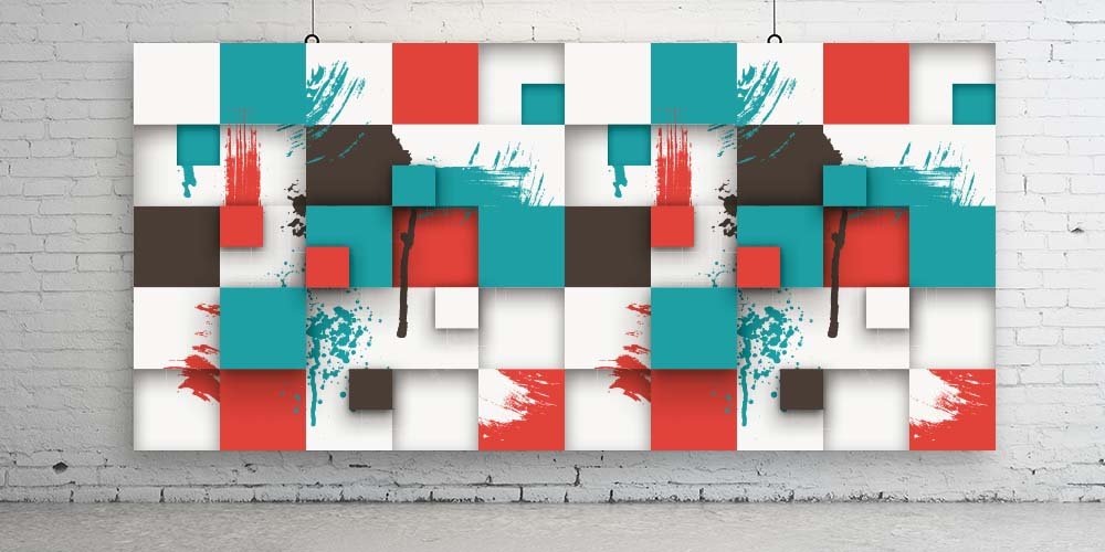 art-class-wall-design-1053-01 Geometrik Desenli Sanat Sınıfı Duvar Kağıdı 1053