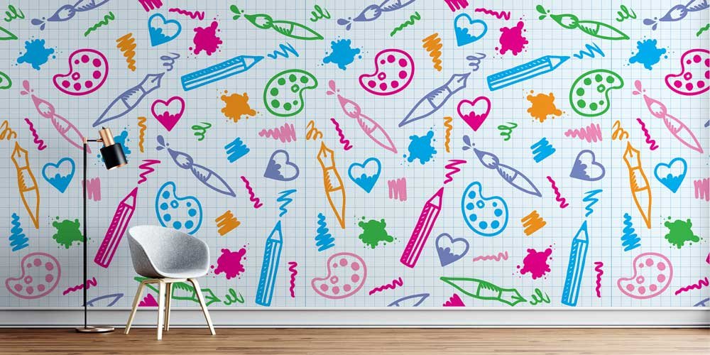 art-class-wallpaper-1052-00 Sanat Temalı Eğlenceli Duvar Kağıdı 1052