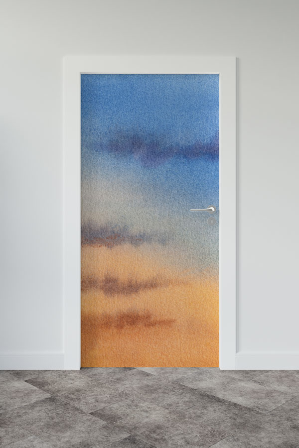 Degrade Ufuk Tonlu Soyut Kapı Giydirme Tasarımı 9243