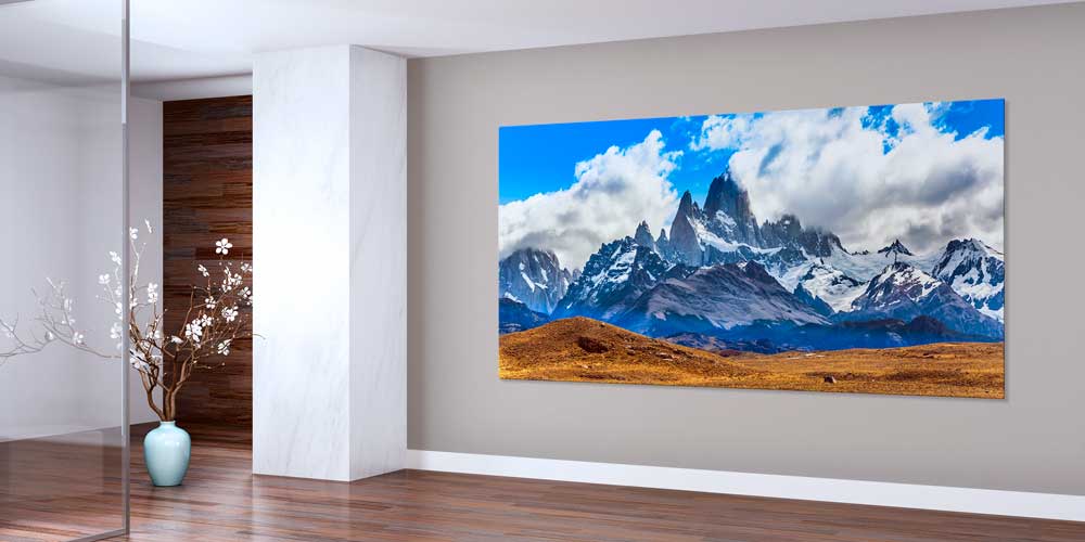 Keskin Zirveler ve Bulutlu Dağ Manzarası Büyük Ebat Duvar Dekoru 14111