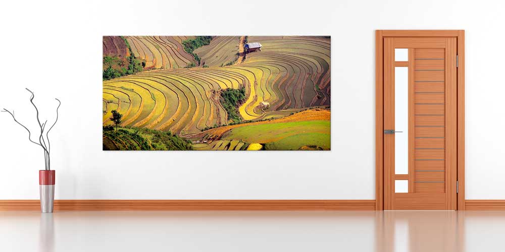 Büyük Ebat Asya Teraslı Pirinç Tarlası Duvar Dekoru 14025