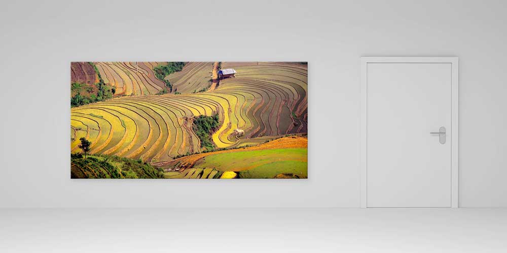 Büyük Ebat Asya Teraslı Pirinç Tarlası Duvar Dekoru 14025