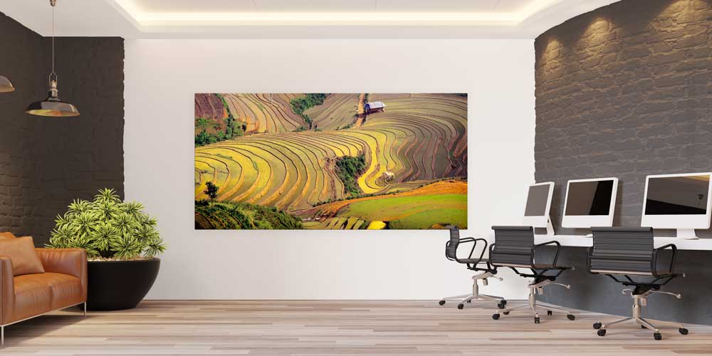 Büyük Ebat Asya Teraslı Pirinç Tarlası Duvar Dekoru 14025