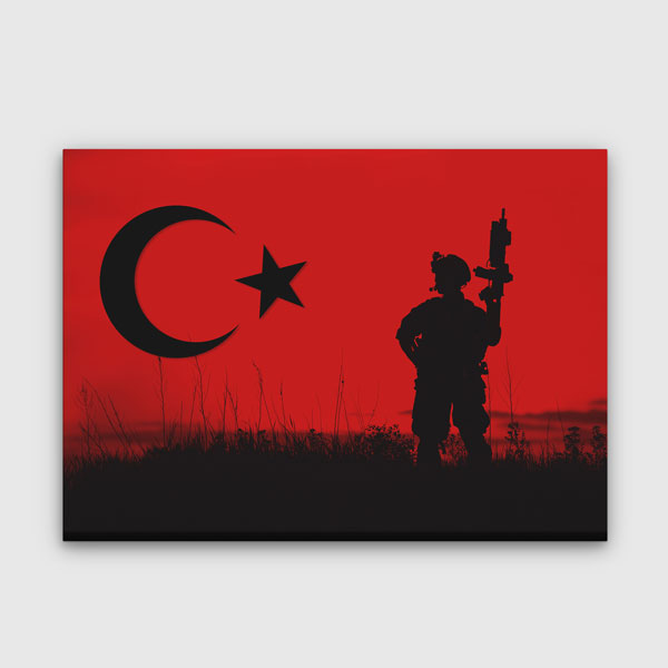 Gün Batımında Türk Askeri Silüeti Kanvas Tablo – 11235