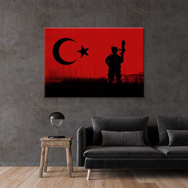 Gün Batımında Türk Askeri Silüeti Kanvas Tablo – 11235