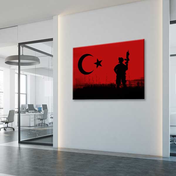 Gün Batımında Türk Askeri Silüeti Kanvas Tablo – 11235