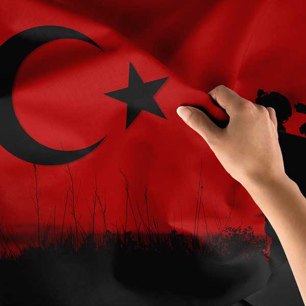 Türk Bayrağı ve Asker Silüetli Duvar Dekoru 11069