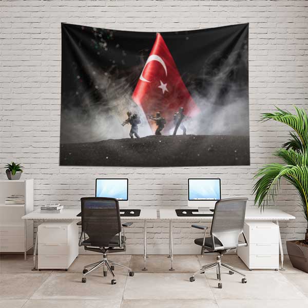 Türk Askeri Timi ve Savaş Alanı Duvar Örtüsü 11093