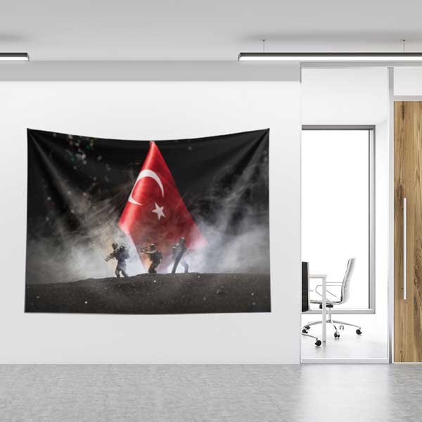 Türk Askeri Timi ve Savaş Alanı Duvar Örtüsü 11093
