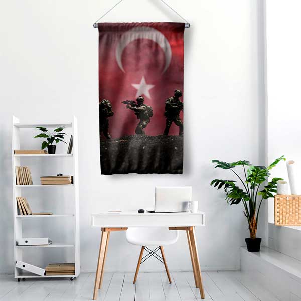 Askeri Duvar Dekoru | Türk Bayrağı ve Askerler 11166