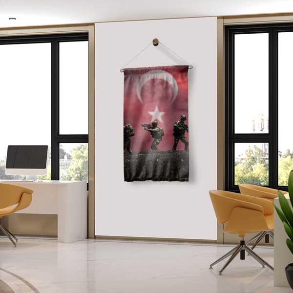 Askeri Duvar Dekoru | Türk Bayrağı ve Askerler 11166