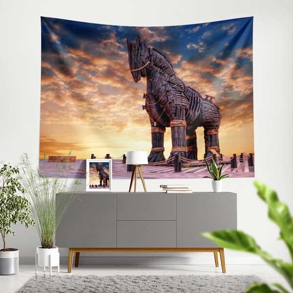 Troya Atı Tarihi Savaş Duvar Örtüsü 11089