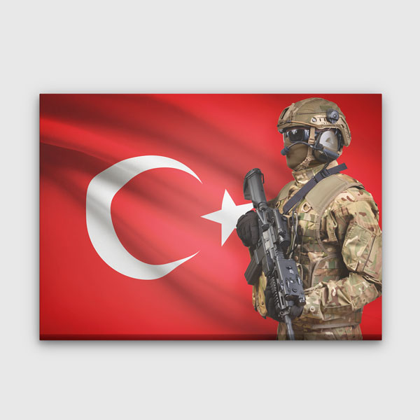 Türk Bayrağı ve Mehmetçik Temalı Kanvas Tablo – 11234