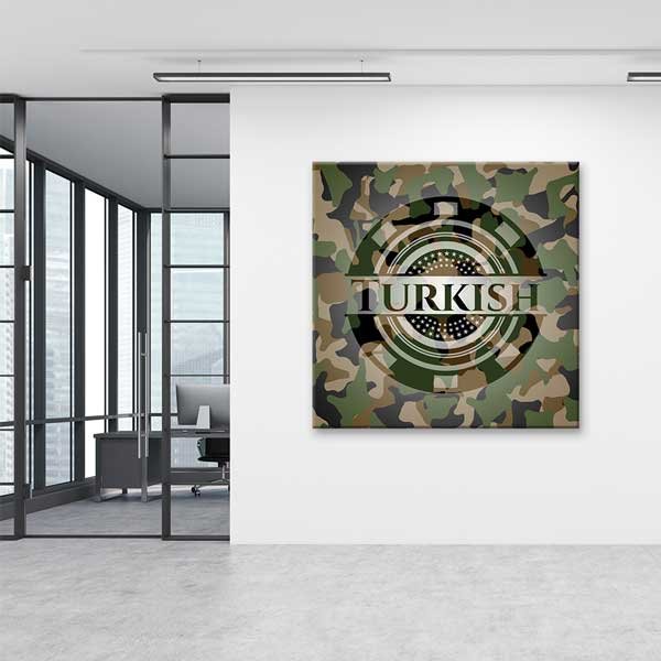 Türk Askeri Amblemli Kamuflaj Duvar Tablosu – 11273